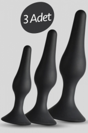3 Adet Yüksek Kalite Silikon Anal Plug Seti