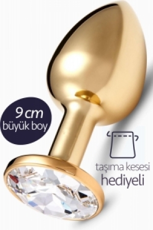 Büyük Boy Çelik Gold Renk Anal Plug Açıcı Alıştırıcı 9cm Fantezi Metal Seks Ürünleri Large Tıkaç