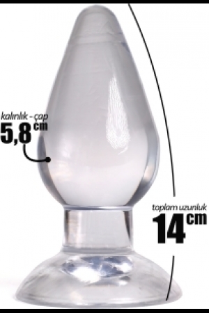 Büyük ve Kalın Şeffaf 14 cm Jel Anal Plug