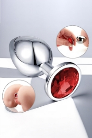 Mücevher Taşlı Küçük Boy Paslanmaz Çelik Anal Plug