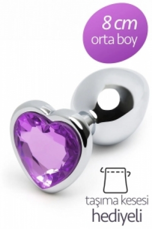 Orta Boy Mor Kalpli Çelik Anal Plug