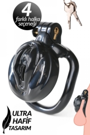 Siyah Sissy Chastity Cage Bekaret Esaret Kafesi Fantezi Penis Kilidi