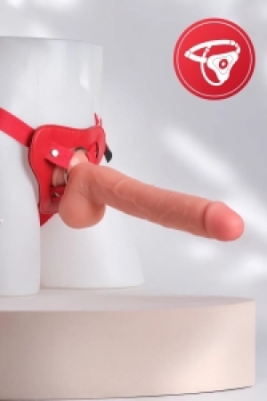 Ultra Büyük 28cm Kırmızı Kemerli Kalın Strapon