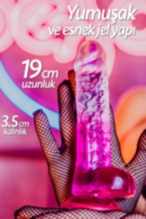 Ultra Yumuşak 19 cm Gerçekçi Penis Pembe Transparan Çift Renkli Realistik Jel Anal Vajinal Dildo