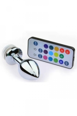 Uzaktan Kumandalı Led Işıklı Küçük Boy Çelik Anal Plug