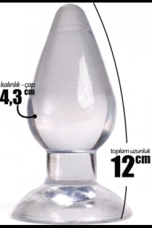 Yumuşak ve Esnek Jel Dokuda Büyük ve Kalın Şeffaf 12 cm Jel Anal Plug