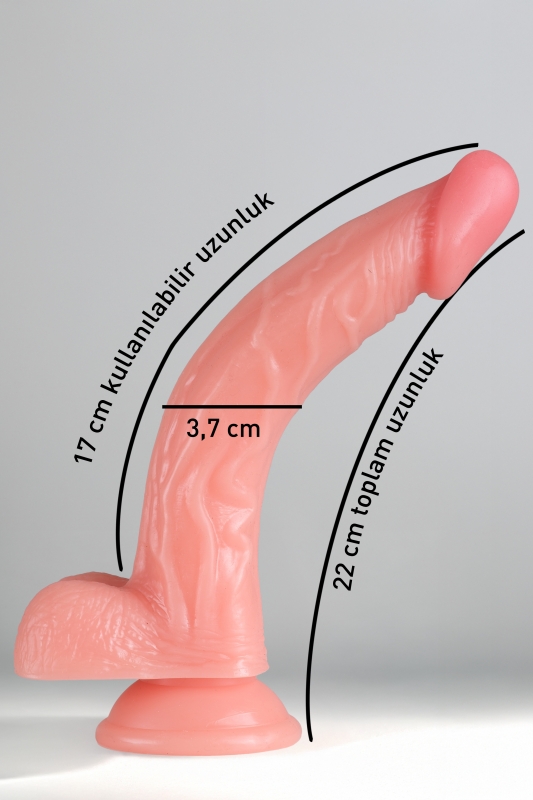 22 cm realistik eğik dildo