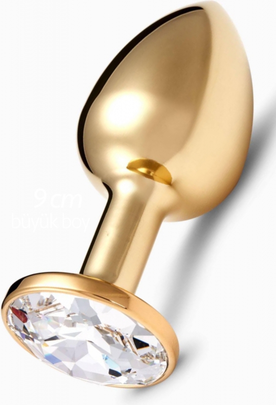 3 farklı boy alıştırıcı çelik gold anal plug set renkli taşlı açıcı ilişkiye baş