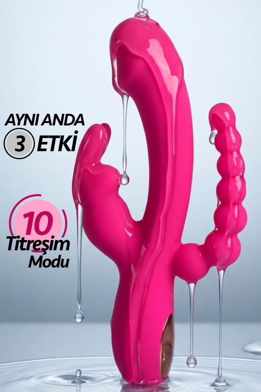 3ü 1 arada g noktası klitoris ve anal uyarıcı titreşimli klitoral vibratör