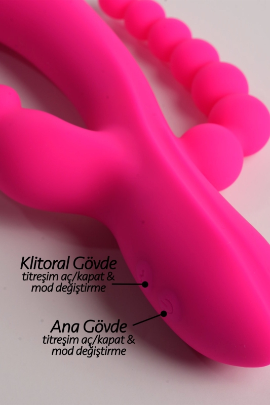 3ü 1 arada g noktası klitoris ve anal uyarıcı titreşimli klitoral vibratör