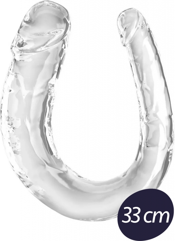 ?�ift taraflı anal ve vajinal kullanılabilen 33 cm çift başlı esnek yumuşak jel 