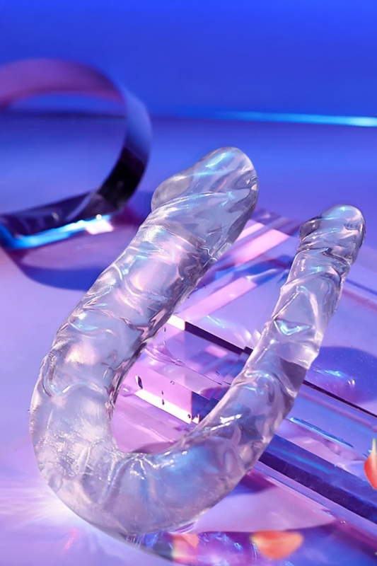 ?�ift taraflı anal ve vajinal kullanılabilen 33 cm çift başlı esnek yumuşak jel 