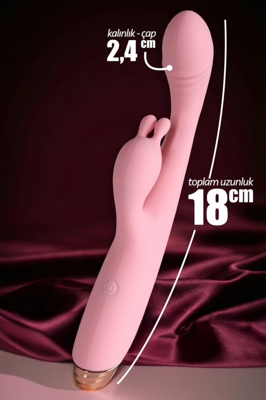 Güçlü titreşimli silikon 10 modlu çift titreşim motorlu vibratör g noktası ve kl