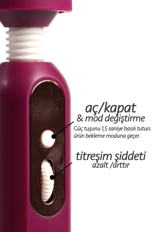 Isıtmalı xxl büyük boy güçlü titreşimli wand masaj vibratörü
