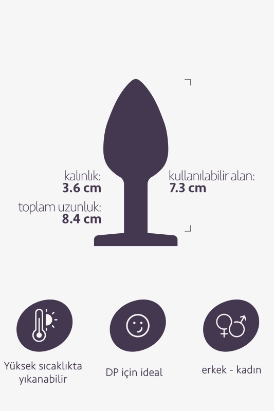 Orta boy silikon 8cm gül tasarım anal plug açıcı alıştırıcı fantezi yumuşak anüs