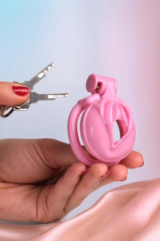 Pembe Sissy Chastity Cage Bekaret Esaret Kafesi Fantezi Penis Kilidi