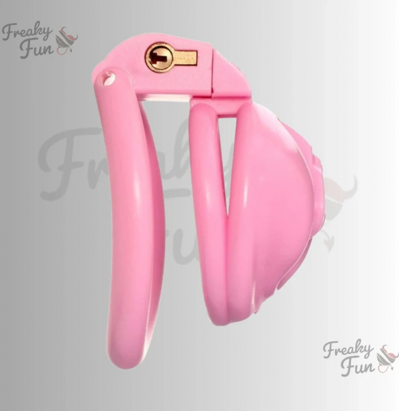 Pembe sissy chastity cage bekaret esaret kafesi fantezi penis kilidi