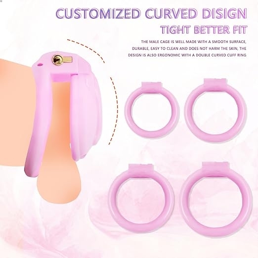 Pembe sissy chastity cage bekaret esaret kafesi fantezi penis kilidi