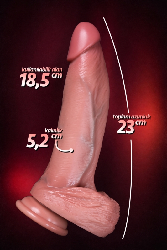 Premium seri xxl 23 cm ekstra gerçekçi et dokusunda belirgin damarlı kalın strap