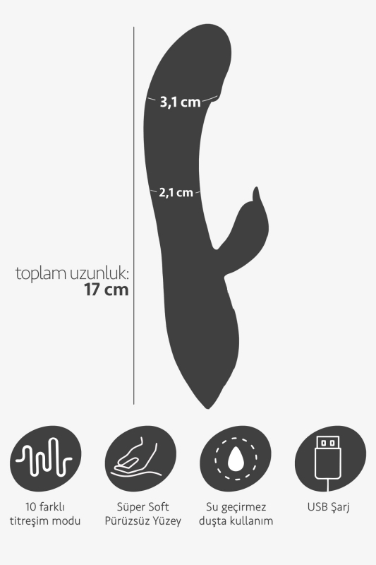 Premium silikon titreşimli tavşan vibratör 10 modlu klitoral ve g nokta uyarıcı
