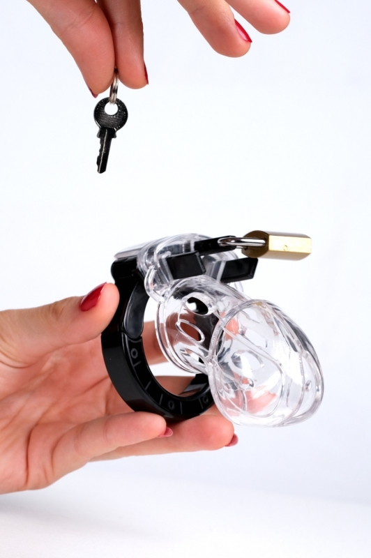 Şeffaf Ayarlanabilir Halkalı Penis Kilidi Transparan Sissy Chastity Cage Bekaret Esaret Kafesi