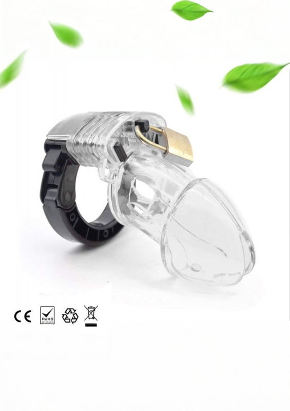 ?�effaf ayarlanabilir halkalı penis kilidi transparan sissy chastity cage bekare