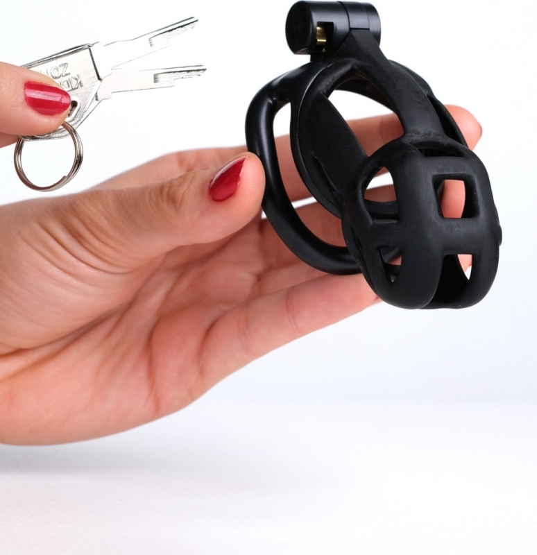 Siyah Sissy Chastity Cage Orta Boy Male Bekaret Esaret Kafesi Fantezi Penis Kilidi