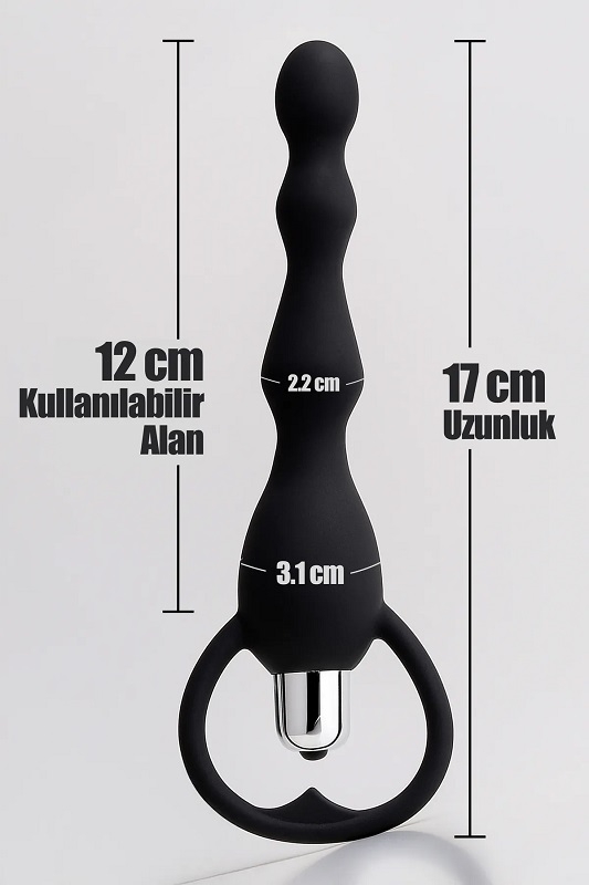 Siyah yüksek kalite silikon 10 farklı mod titreşimli anal vibratör