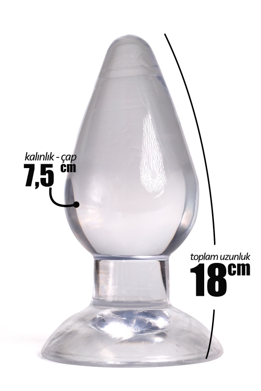 Ultra büyük ve kalın şeffaf 18 cm xxl jel anal plug yumuşak ve esnek jel dokuda 