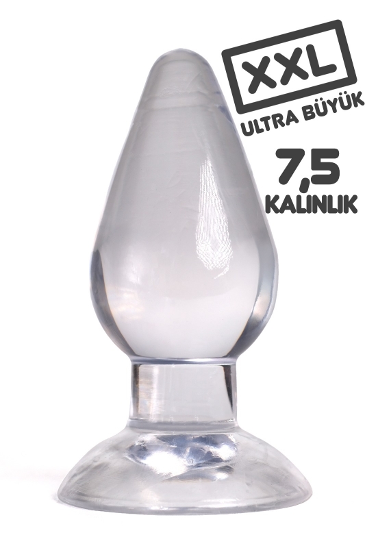 Ultra büyük ve kalın şeffaf 18 cm xxl jel anal plug yumuşak ve esnek jel dokuda 