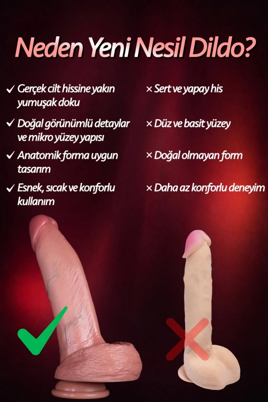 Ultra gerçekçi et dokulu çift katmanlı yumuşak büyük ve kalın 23 cm realistik ya