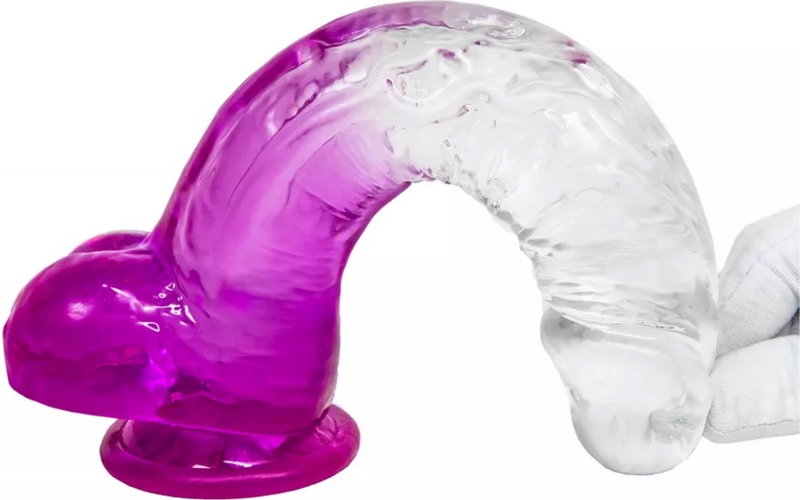 Ultra yumuşak 19 cm gerçekçi penis pembe transparan çift renkli realistik jel an