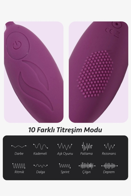 Uzaktan kumandalı kablosuz titreşimli yumurta & egg vibratör 10 modlu