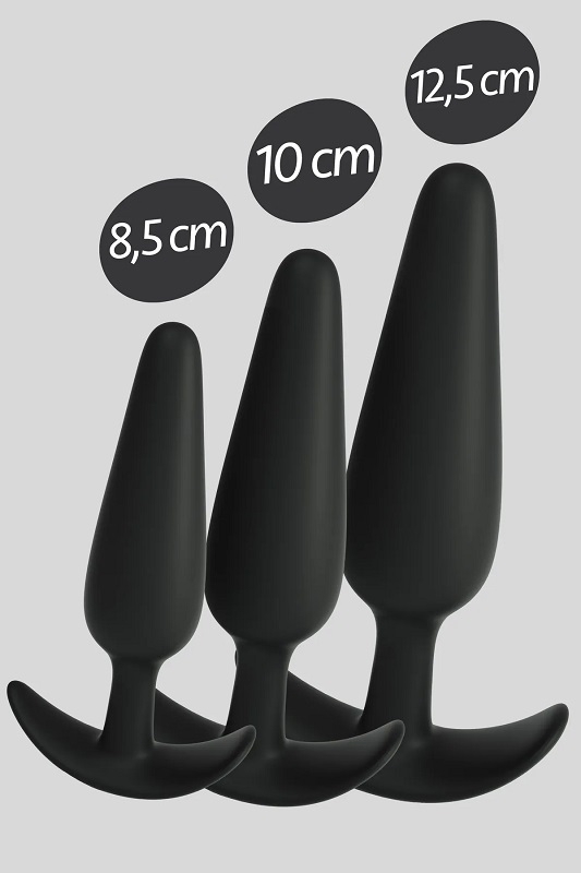 Yüksek kalite anal alıştırıcı plug set 3 farklı boy başlangıç plug